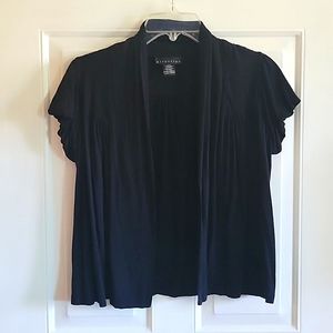 Black Attention Shoet Sleeve Cardigan